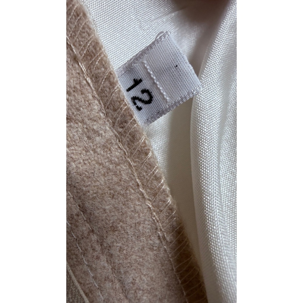 Bernard Zins Saks Fifth Avenue 100% Wool Pleated Pants Made in France Beige 12 - Picture 9 of 9